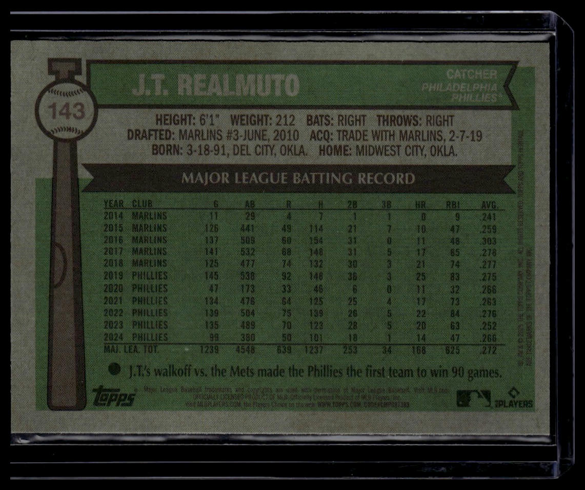 2025 Topps Heritage #143 J.T. Realmuto Chrome