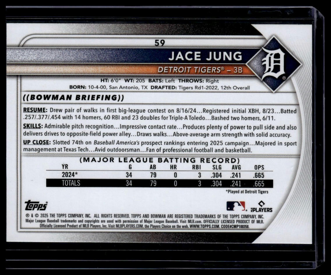 2025 Bowman #59 Jace Jung