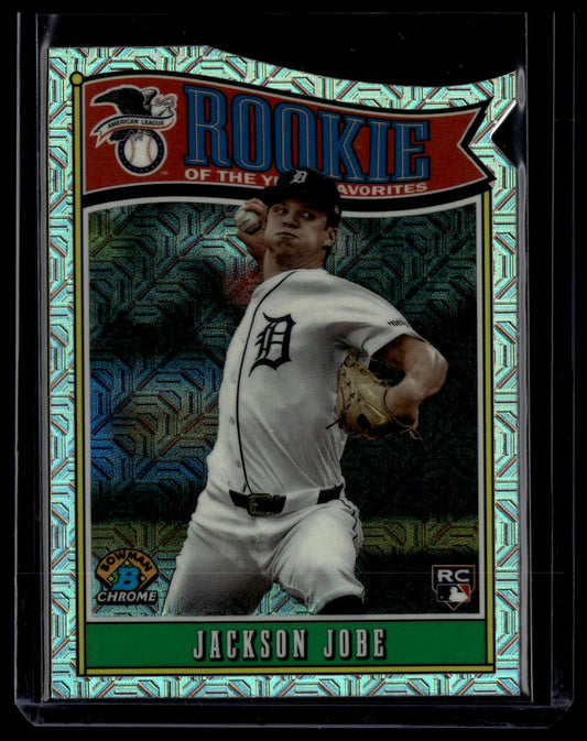 2025 Bowman #ROY-3 Jackson Jobe Rookie of the Year Favorites Mojo Refractor