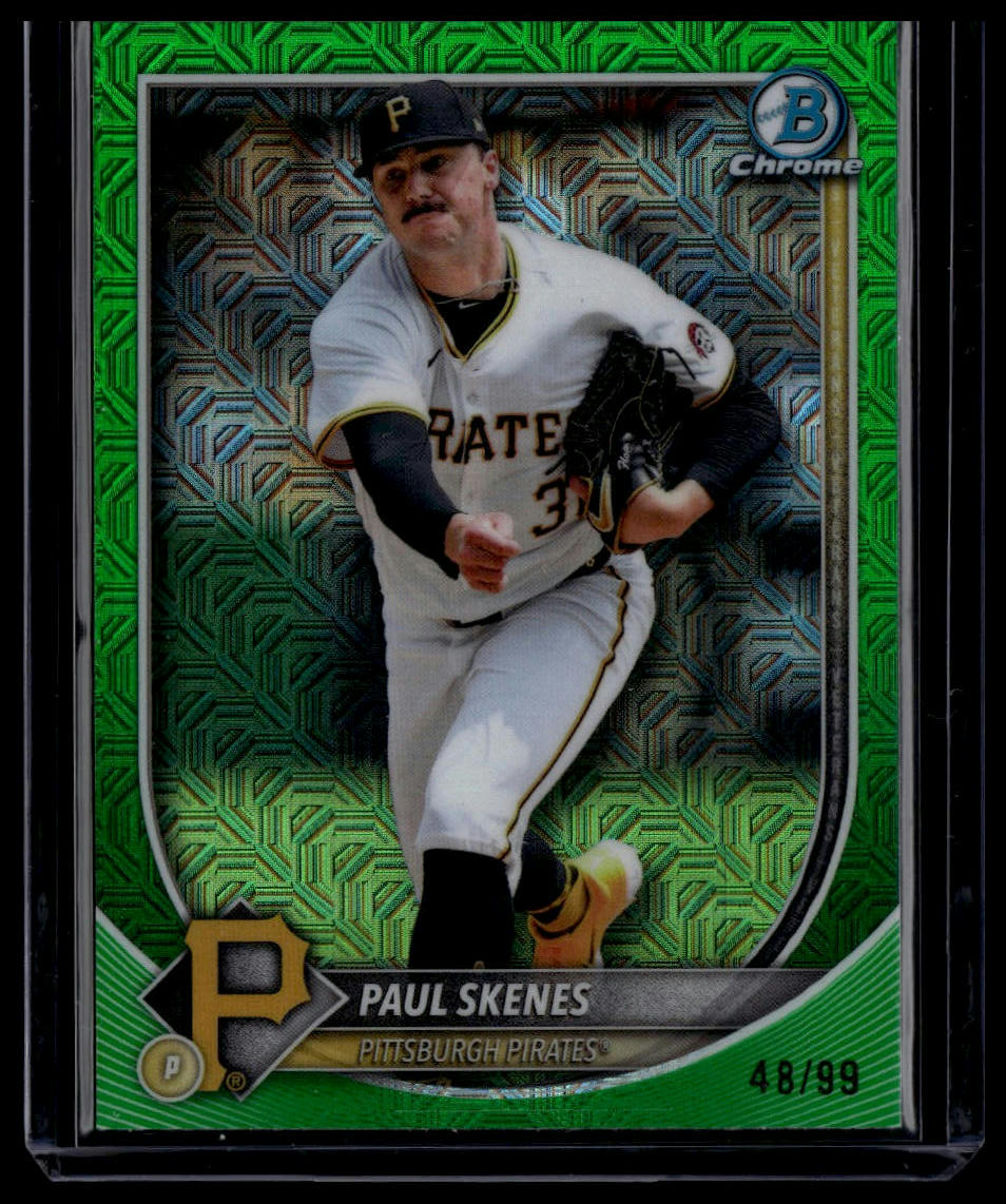 2025 Bowman #30 Paul Skenes Chrome Mojo Green Refractor #/99
