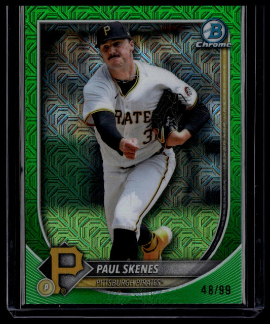 2025 Bowman #30 Paul Skenes Chrome Mojo Green Refractor #/99