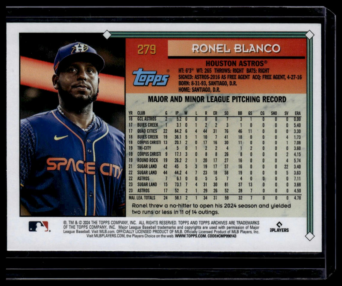 2024 Topps Archives #279 Ronel Blanco Purple Foilboard