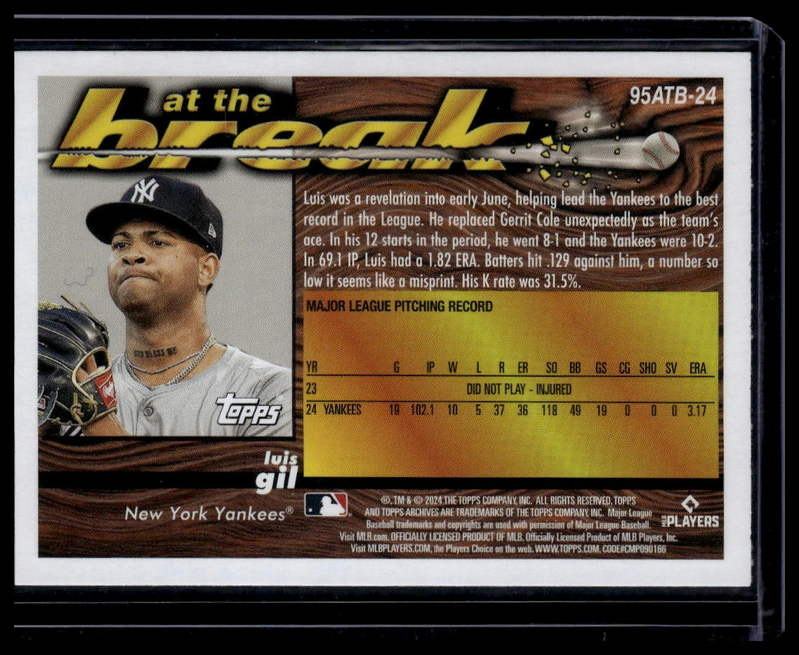 2024 Topps Archives #95ATB-24 Luis Gil 1995 Topps Traded & Rookies At the Break