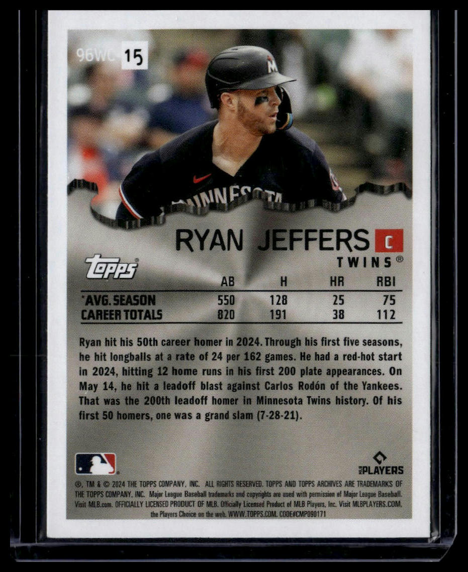 2024 Topps Archives #96WC-15 Ryan Jeffers 1996 Topps Baseball Wrecking Crew