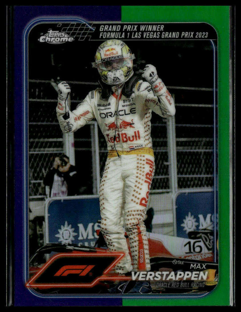 2024 Topps Chrome Formula 1 #145 Max Verstappen Purple / Green Refractors