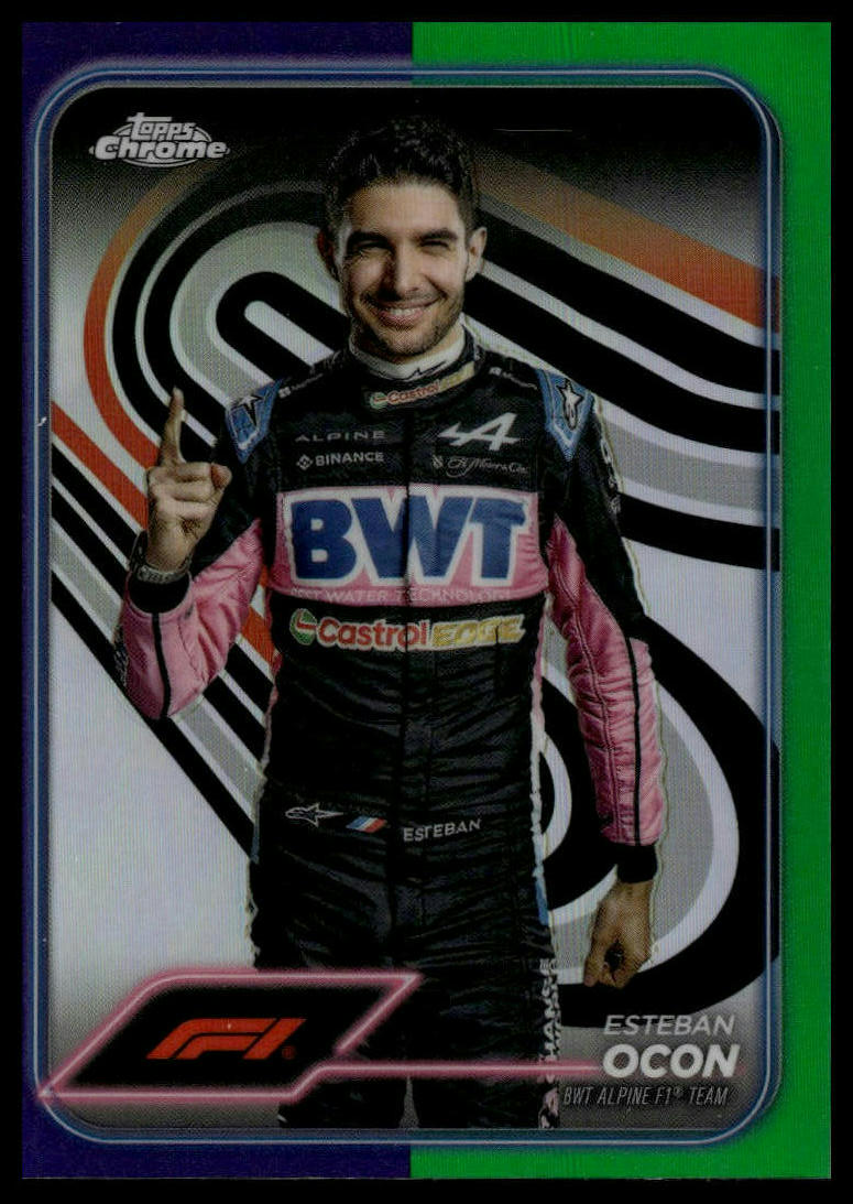 2024 Topps Chrome Formula 1 #9 Esteban Ocon Purple / Green Refractors