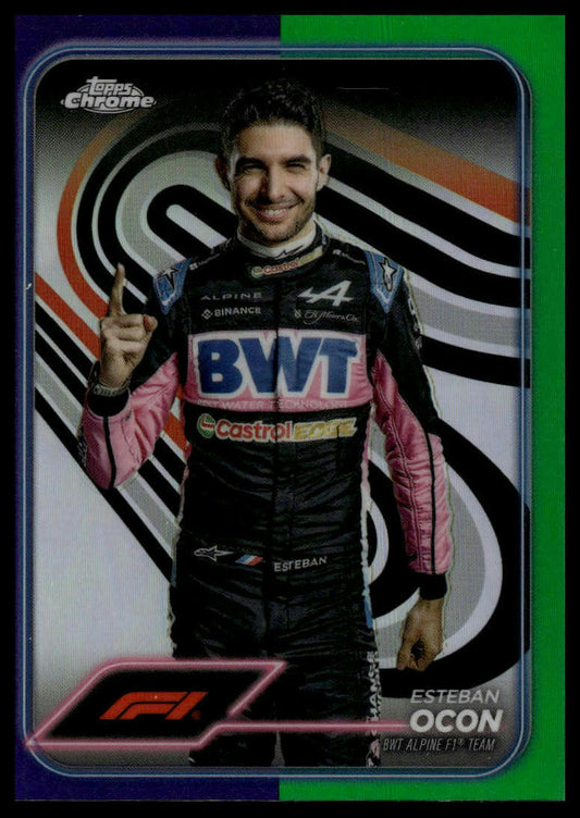 2024 Topps Chrome Formula 1 #9 Esteban Ocon Purple / Green Refractors