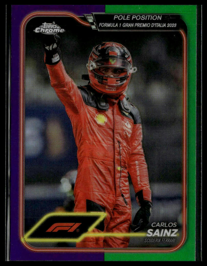 2024 Topps Chrome Formula 1 #157 Carlos Sainz Purple / Green Refractors