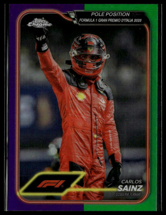 2024 Topps Chrome Formula 1 #157 Carlos Sainz Purple / Green Refractors