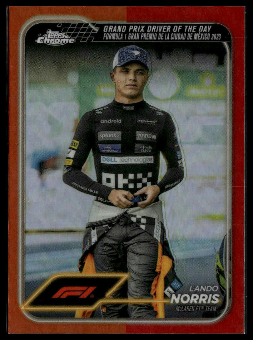 2024 Topps Chrome Formula 1 #177 Lando Norris Orange / Red Refractors
