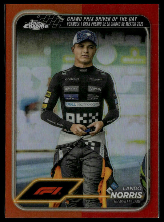 2024 Topps Chrome Formula 1 #177 Lando Norris Orange / Red Refractors
