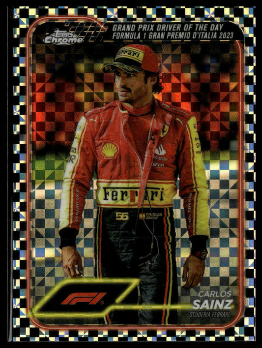 2024 Topps Chrome Formula 1 #172 Carlos Sainz Checker Flag Refractors