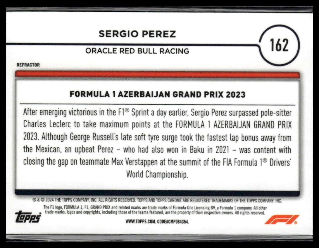 2024 Topps Chrome Formula 1 #162 Sergio Perez Refractor