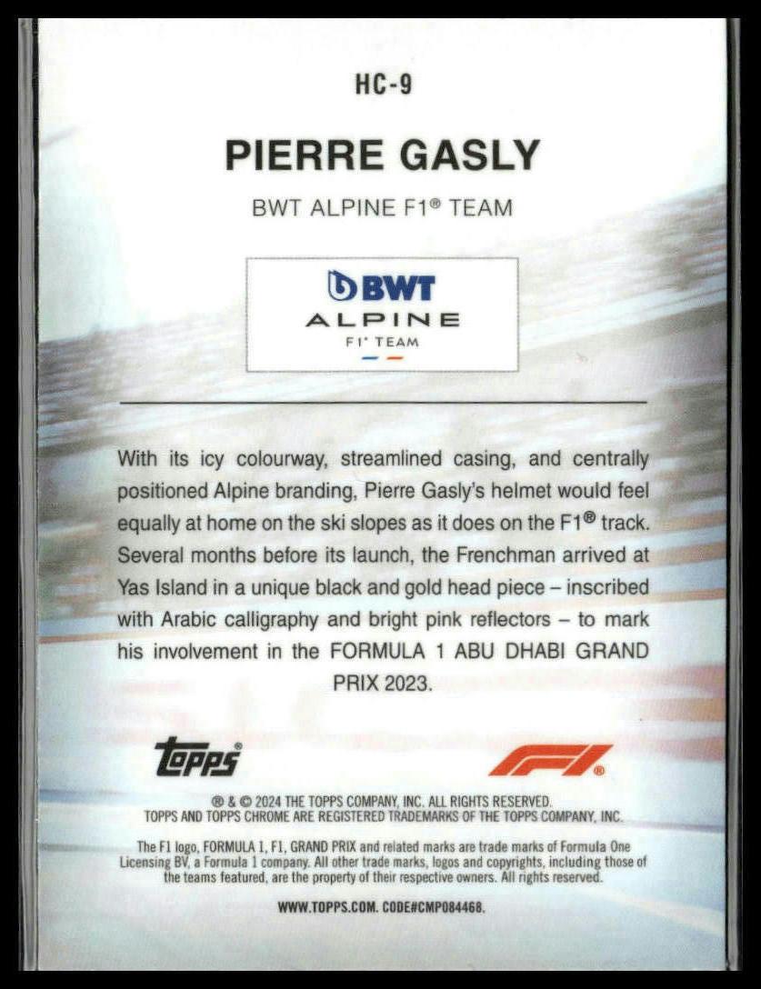 2024 Topps Chrome Formula 1 #HC-9 Pierre Gasly Helmet Collection