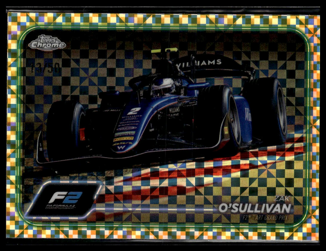 2024 Topps Chrome Formula 1 #101 Zak O'Sullivan Checker Flag Gold #/50