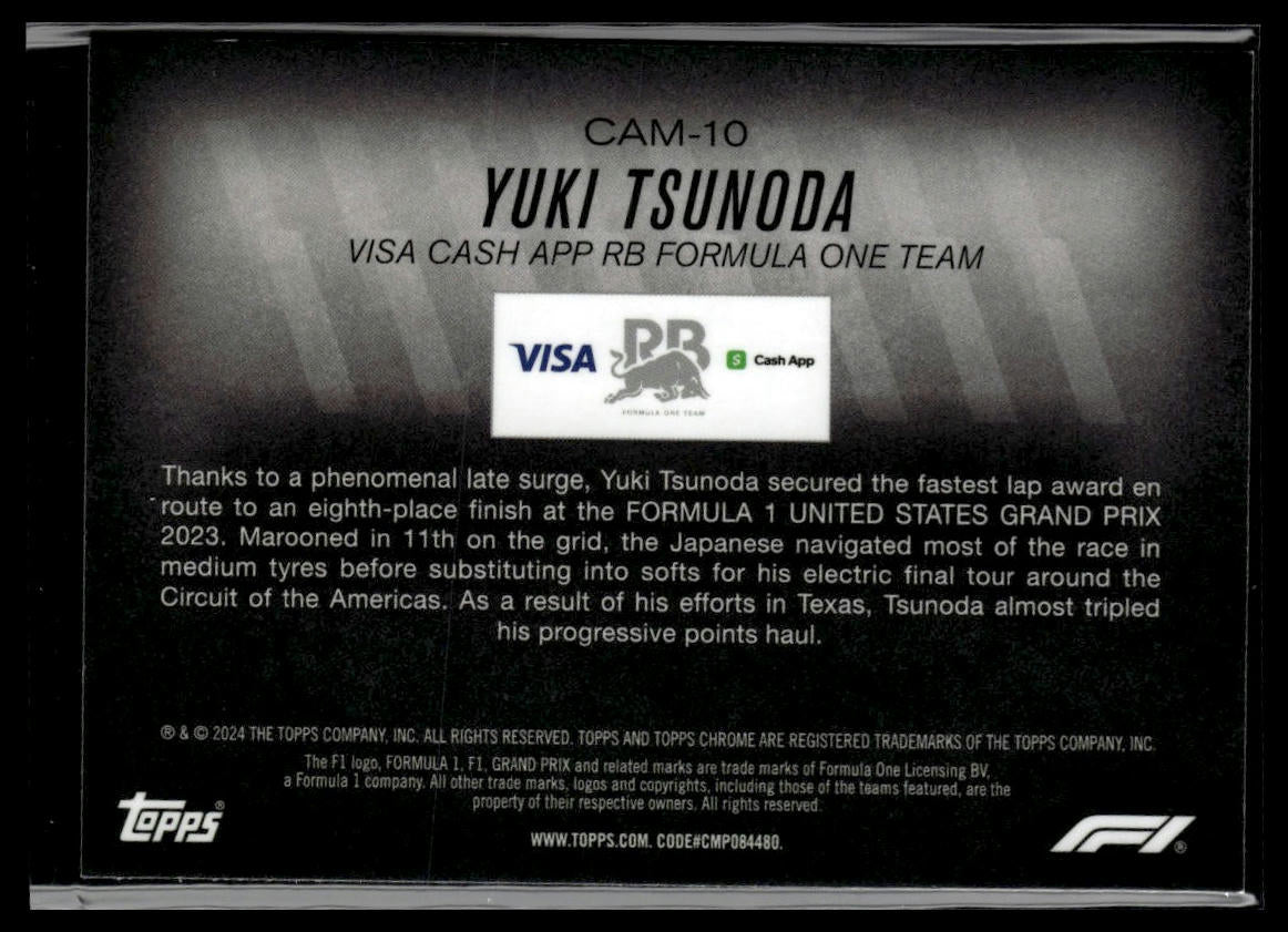 2024 Topps Chrome Formula 1 #CAM-10 Yuki Tsunoda Camber