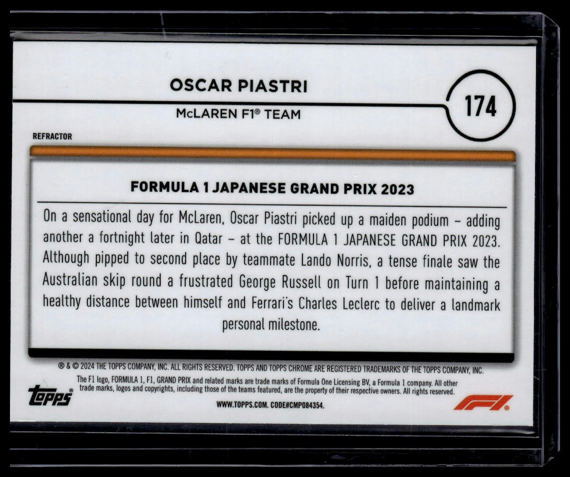 2024 Topps Chrome Formula 1 #174 Oscar Piastri Refractors