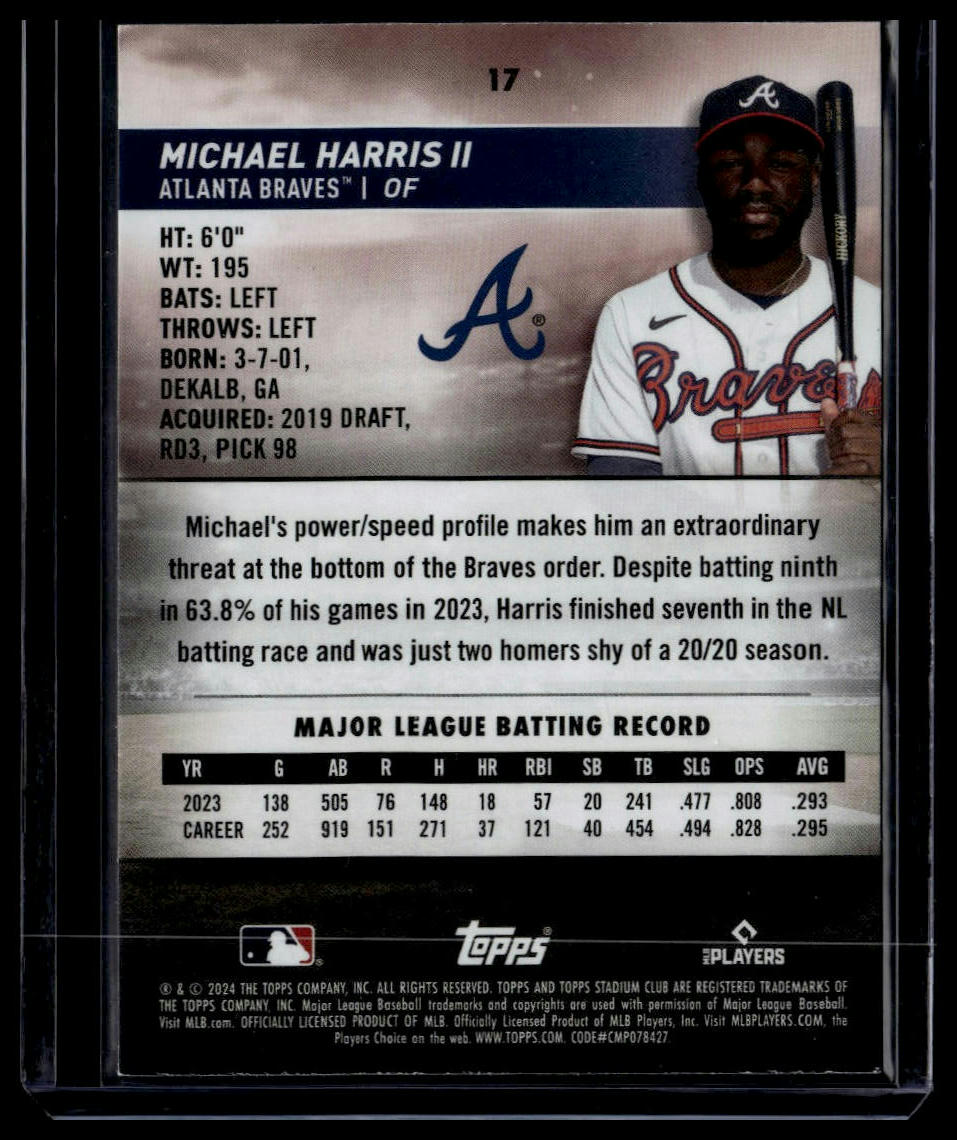 2024 Stadium Club #17 Michael Harris II Red Foil