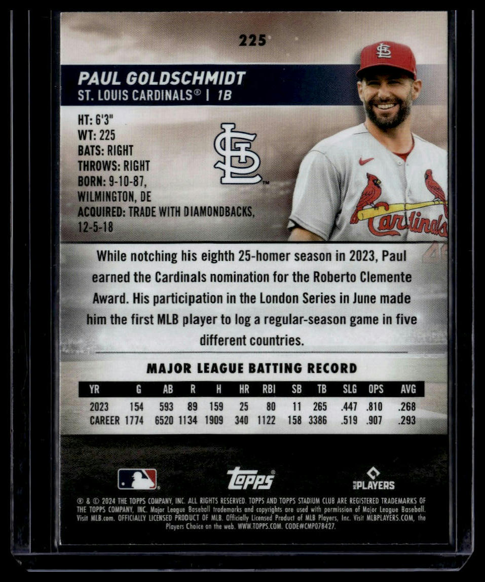 2024 Stadium Club #225 Paul Goldschmidt Red Foil