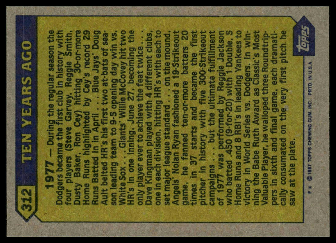 1987 Topps #312 Reggie Jackson