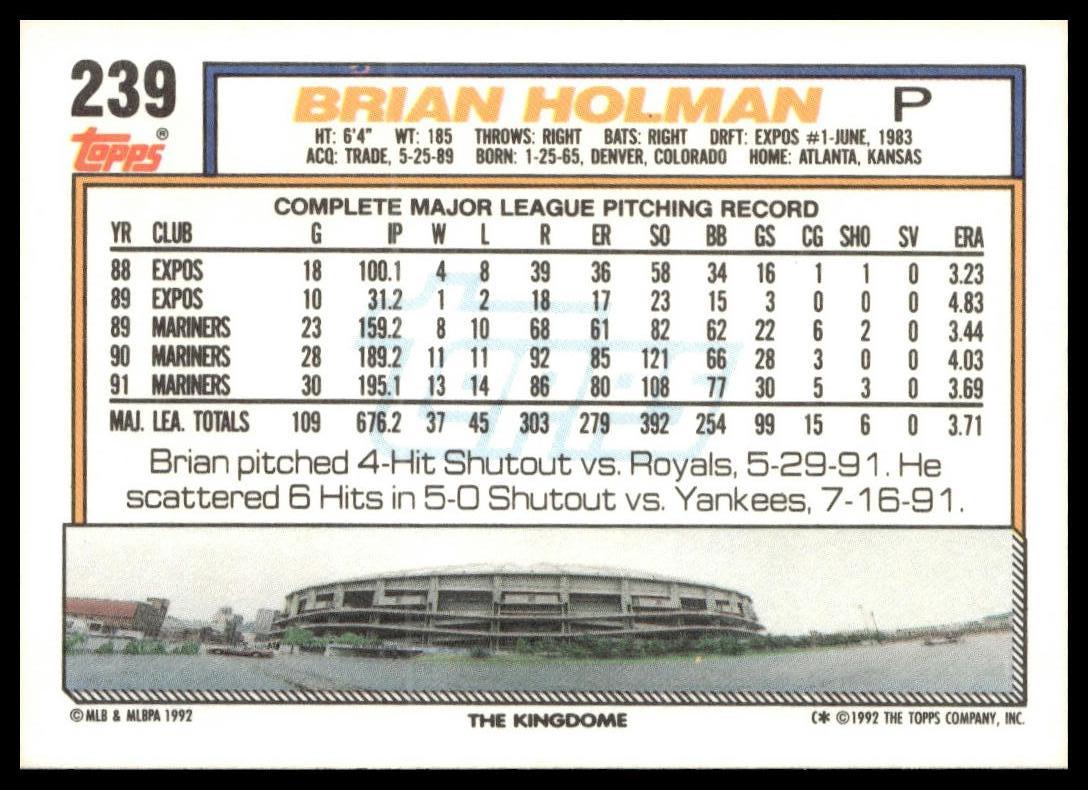 1992 Topps #239 Brian Holman