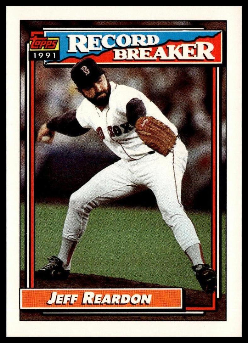 1992 Topps #3 Jeff Reardon Small Topps Gold logo on back