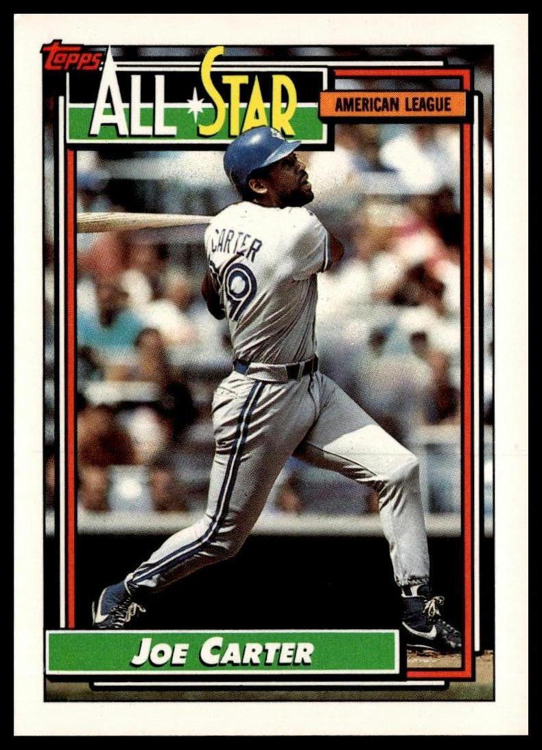 1992 Topps #402a Joe Carter print code F*