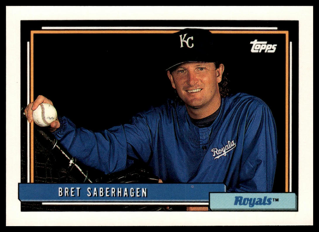 1992 Topps #75b Bret Saberhagen print code C*