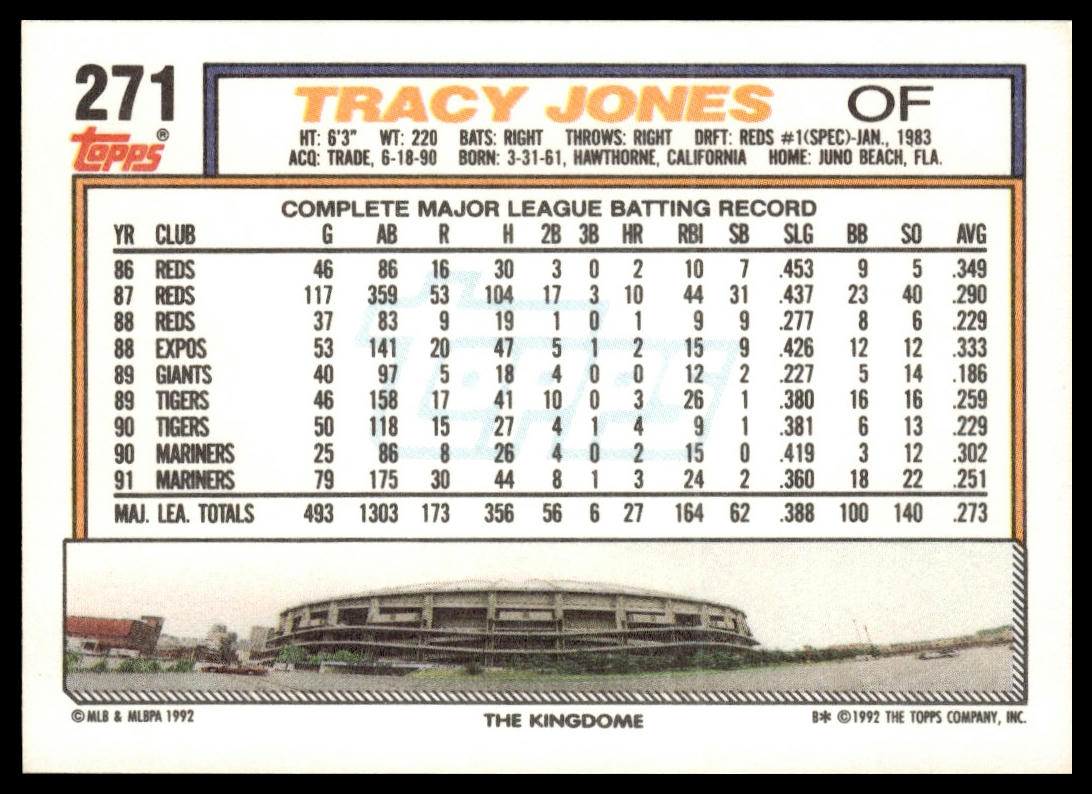 1992 Topps #271 Tracy Jones