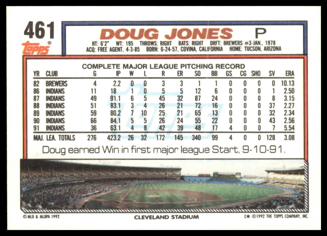 1992 Topps #461 Doug Jones