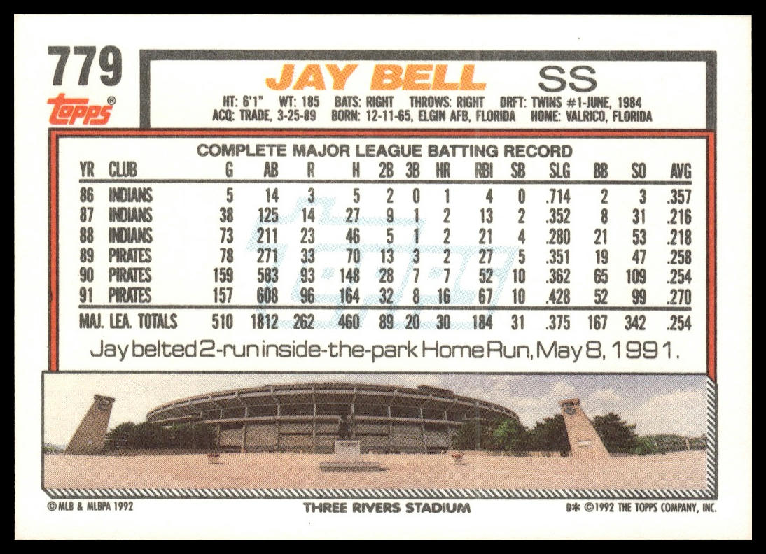 1992 Topps #779 Jay Bell