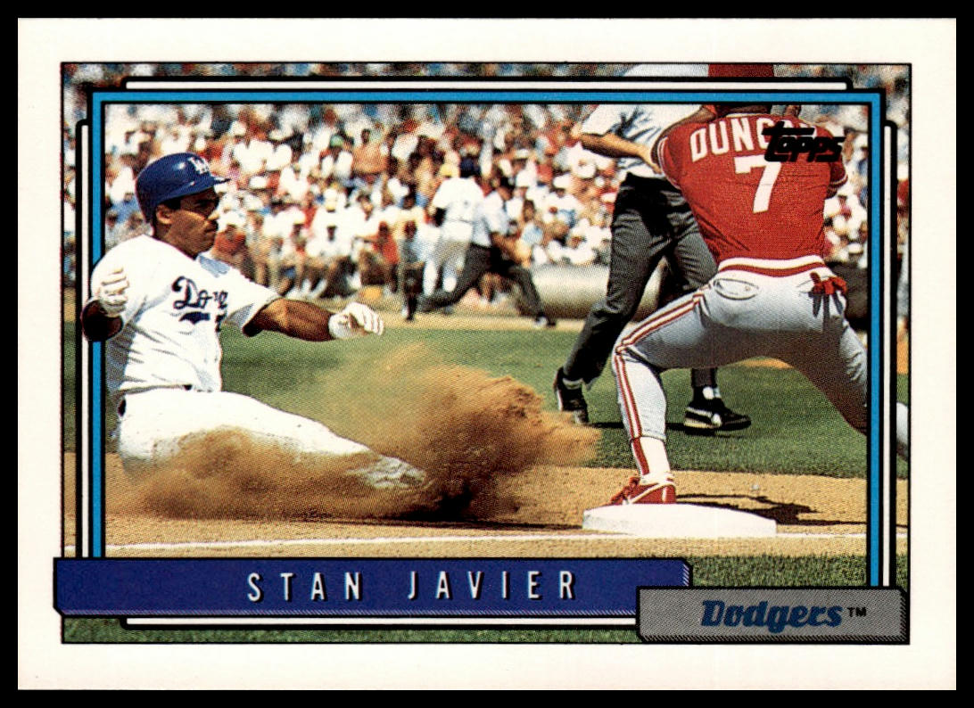 1992 Topps #581a Stan Javier print code F*
