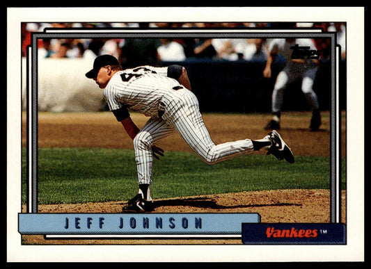1992 Topps #449a Jeff Johnson print code F*