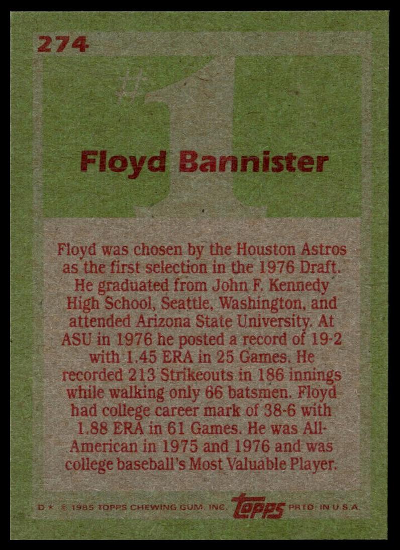 1985 Topps #274 Floyd Bannister
