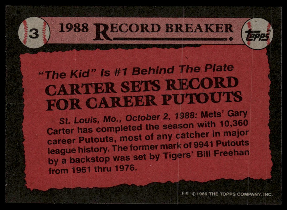 1989 Topps #3 Gary Carter