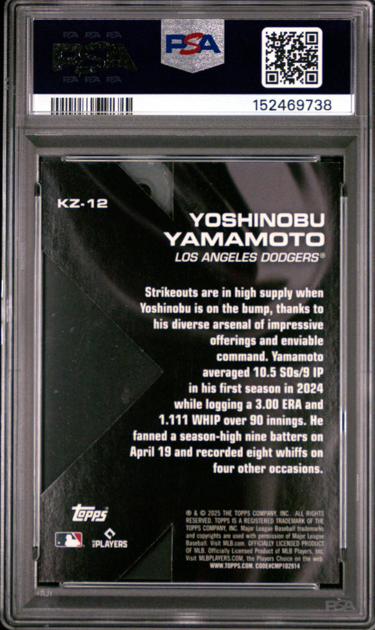 2025 Topps K Zone Yoshinobu Yamamoto #KZ12 PSA 7 back
