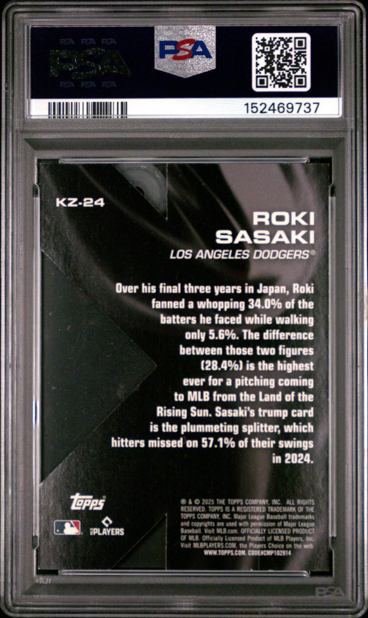2025 Topps K Zone Roki Sasaki #KZ24 PSA 6 back