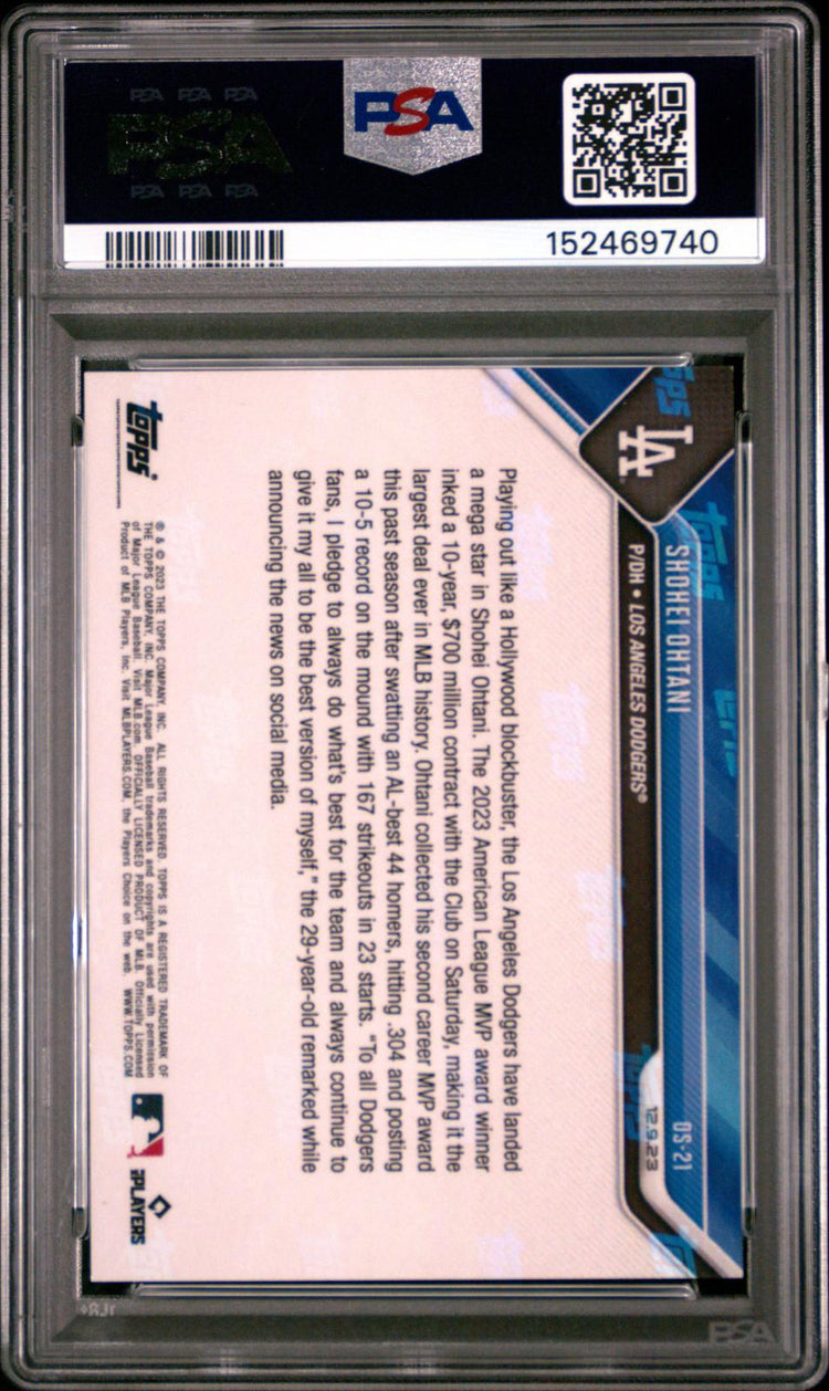 2023 Topps Now Offseason Shohei Ohtani #OS21 PSA 10 back