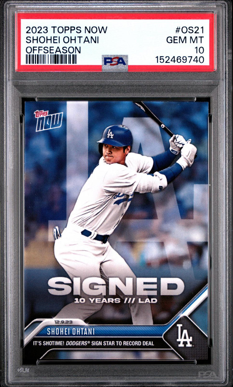 2023 Topps Now Offseason Shohei Ohtani #OS21 PSA 10 front