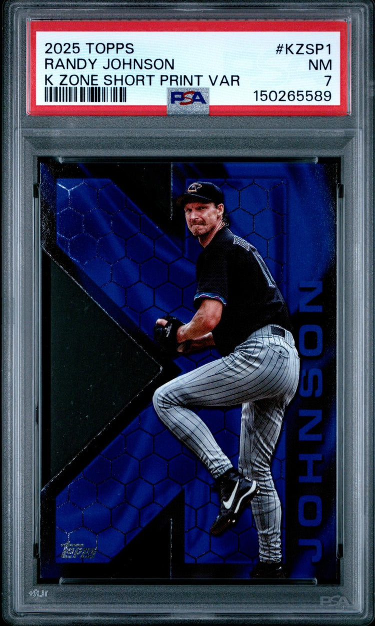 2025 Topps K Zone Randy Johnson #KZSP1 K Zone Short Print Var PSA 7 front