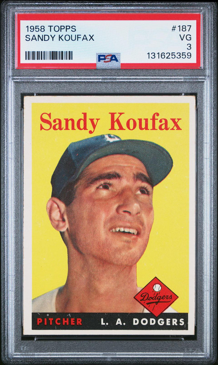 1958 Topps Sandy Koufax #187 PSA 3 front