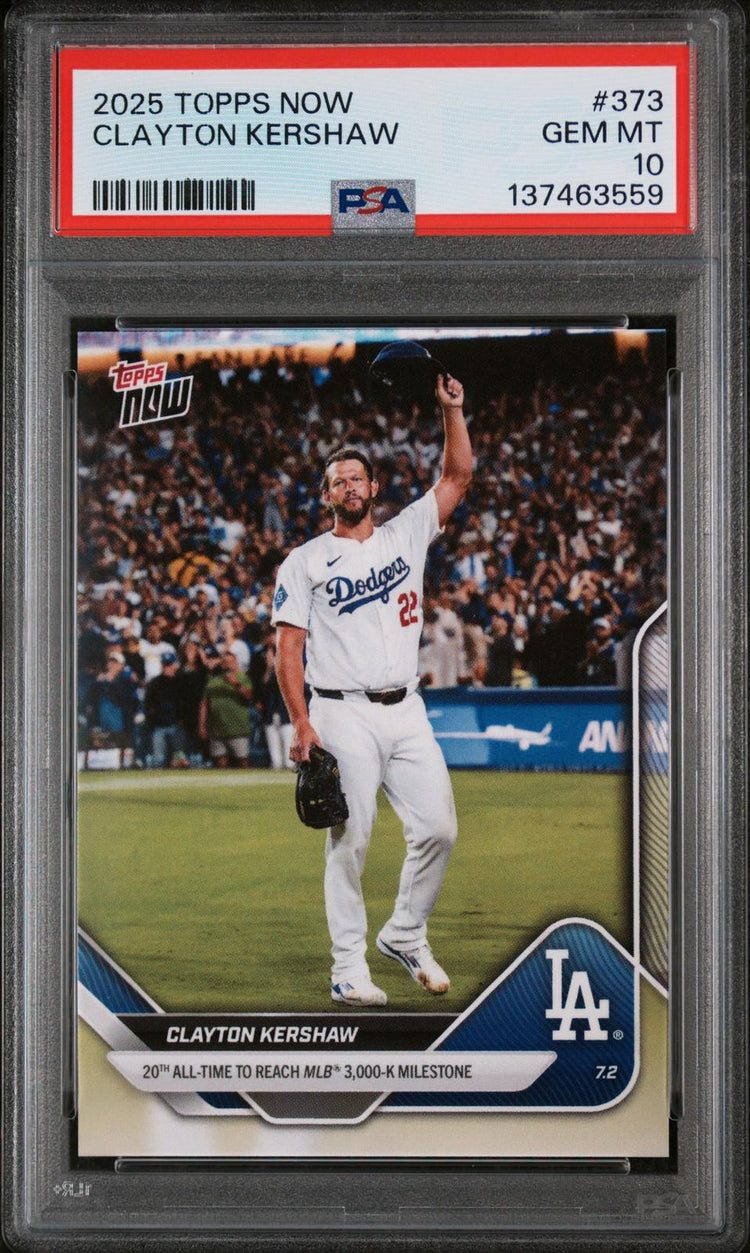 2025 Topps Now Clayton Kershaw #373 PSA 10 front