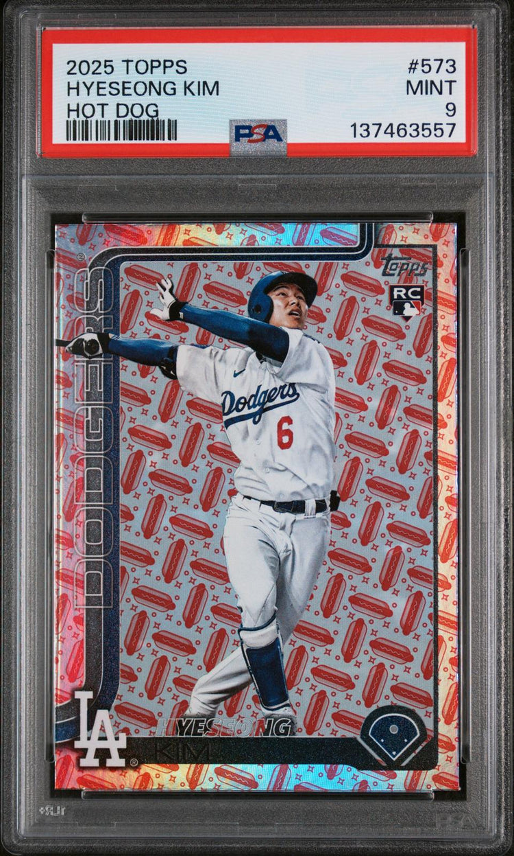 2025 Topps Hyeseong Kim #573 Hot Dog PSA 9 front