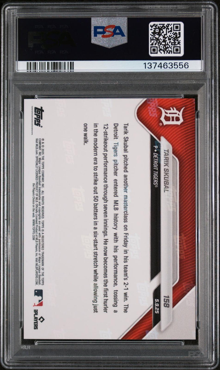 2025 Topps Now Tarik Skubal #158 PSA 10 back