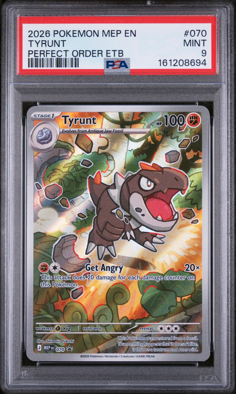 2026 ME Promo Tyrunt #070 Perfect Order ETB PSA 9 front