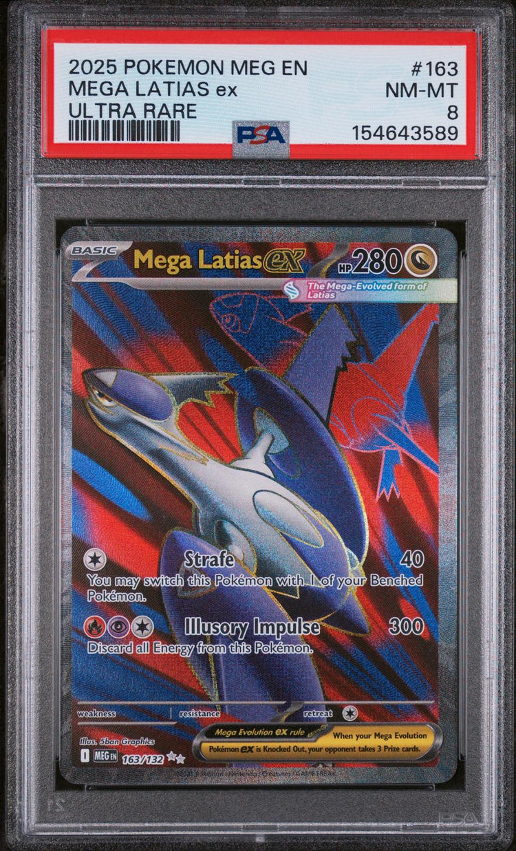 2025 Mega Evolution Mega Latias ex #163 Ultra Rare PSA 8 front