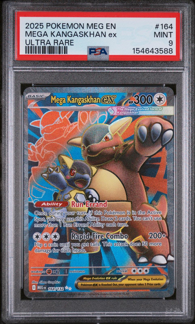 2025 Mega Evolution Mega Kangaskhan ex #164 Ultra Rare PSA 9 front