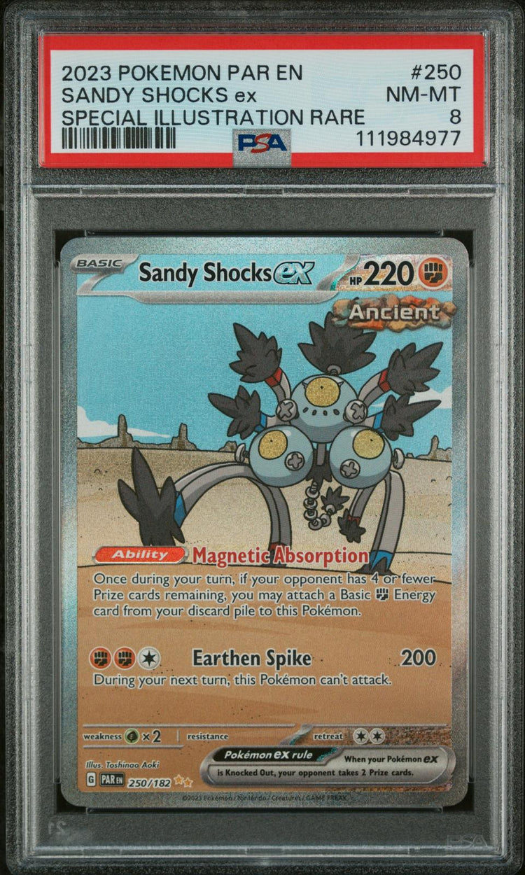 2023 Pokemon Paradox Rift Sandy Shocks ex #250 Special Illustration Rare PSA 8 front