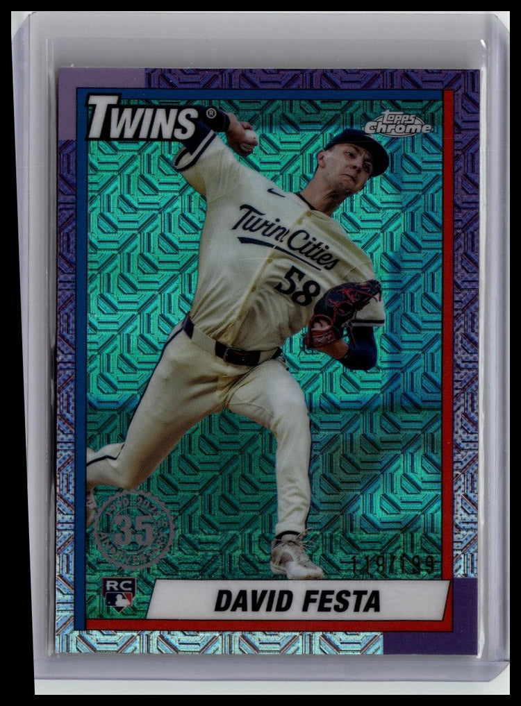 2025 Topps #T90C-90 David Festa 1990 Topps Baseball 35th Anniversary #/150 front