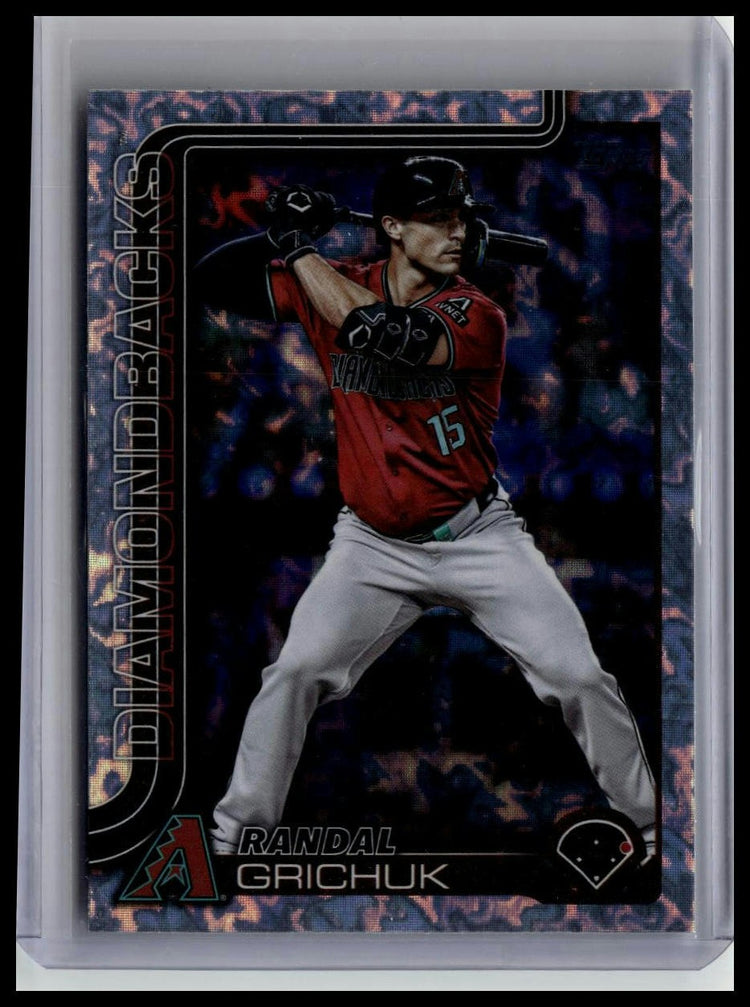 2025 Topps #475 Randal Grichuk Silver Crackle Foilboard front